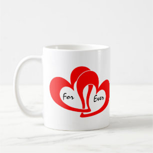 Red Heart Forever Custom Valentines Day Coffee Mug