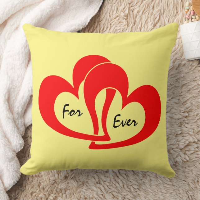 Red Heart Forever Custom Valentines Day Cushion (Blanket)