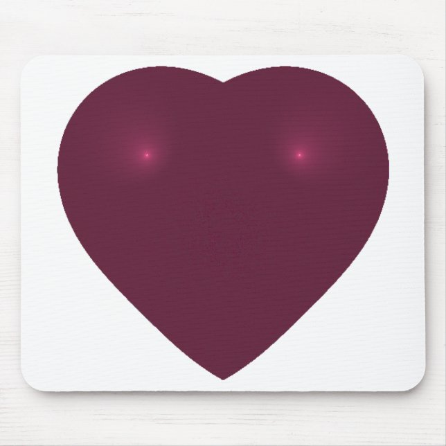 Red Heart Fractal Mouse Pad (Front)