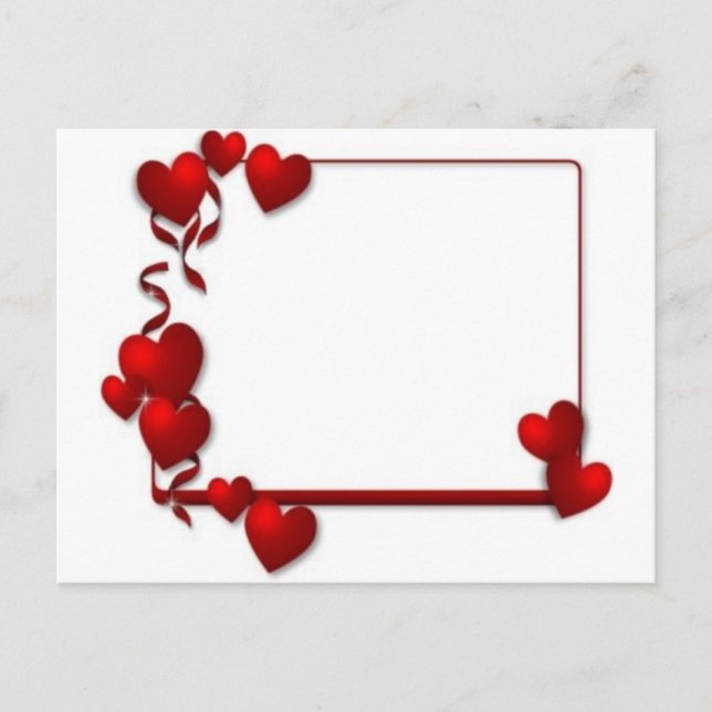 red heart frame - customisable postcard (Front)