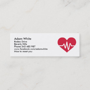 Red heart frequency love mini business card