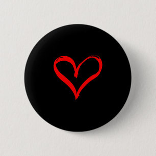 Red Heart Funny Cute Design For Men Women Husband  6 Cm Round Badge