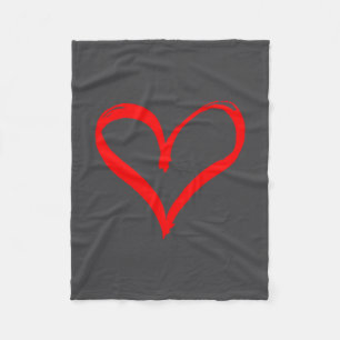 Red Heart Funny Cute Design For Men Women Husband  Fleece Blanket