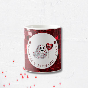 Red Heart Ghost Valentine's Coffee Mug