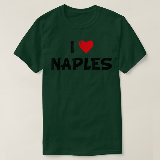 Red Heart Girls Boys I Love Naples  T-Shirt (Design Front)