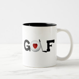 Red Heart Golf Two-Tone Coffee Mug