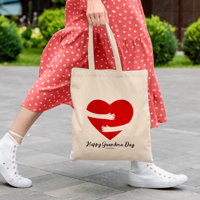 Red heart grandma day Tote Bag (Creator Uploaded)