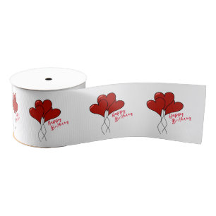 Red heart grosgrain ribbon