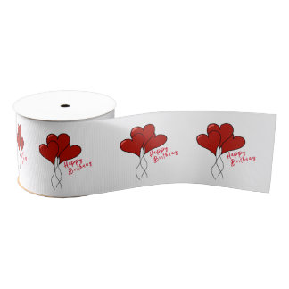 Red heart grosgrain ribbon