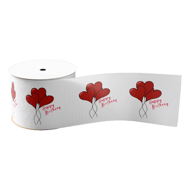 Red heart grosgrain ribbon (Spool)