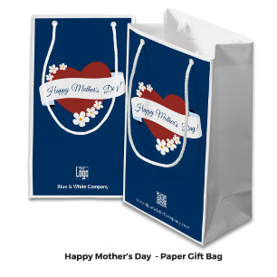 Red Heart Happy Mother's Day Banner Logo QR-code Small Gift Bag