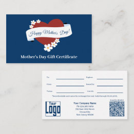 Red Heart Happy Mother's Day Gift Certificate