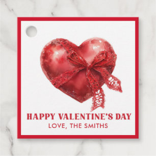 Red Heart Happy Valentine’s Day Gift Tag