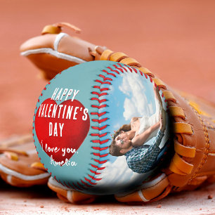 Red Heart Happy Valentine's Day 2 Photo Boyfriend Baseball