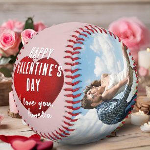 Red Heart Happy Valentine's Day 2 Photo Boyfriend  Baseball