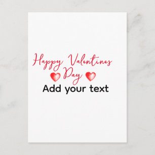Red heart happy valentines day add name text custo postcard