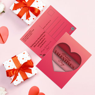 Red Heart Happy Valentine's Day  Postcard