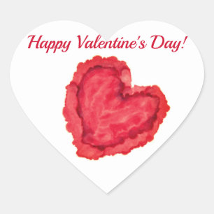 Red Heart "Happy Valentine's Day" Sticker