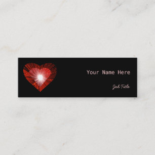 Red Heart 'heart' business card side black skinny