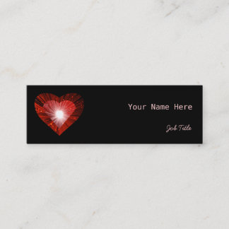 Red Heart 'heart' business card side black skinny