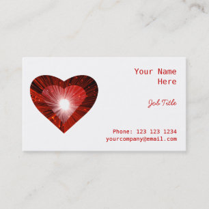 Red Heart 'heart' business card side red