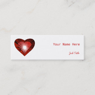 Red Heart 'heart' business card side white skinny