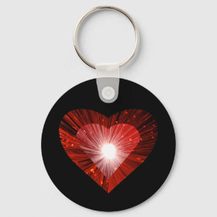 Red Heart 'heart' keychain black