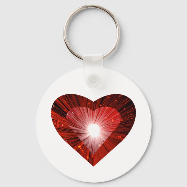 Red Heart 'heart' keychain white (Front)