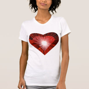 Red Heart 'heart' ladies petite t-shirt white