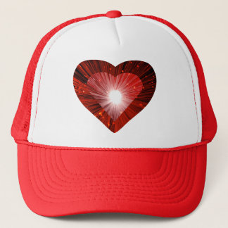 Red Heart 'heart' trucker hat red