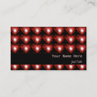 Red Heart 'hearts' business card black stripe