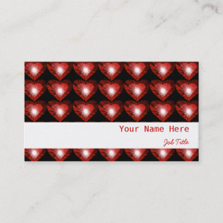 Red Heart 'hearts' white stripe black Business Card