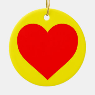 Red Heart Heat Pop Art Ceramic Tree Decoration