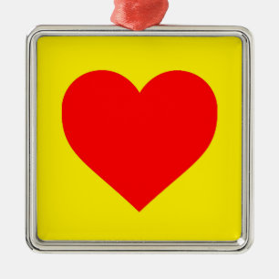 Red Heart Heat Pop Art Metal Tree Decoration
