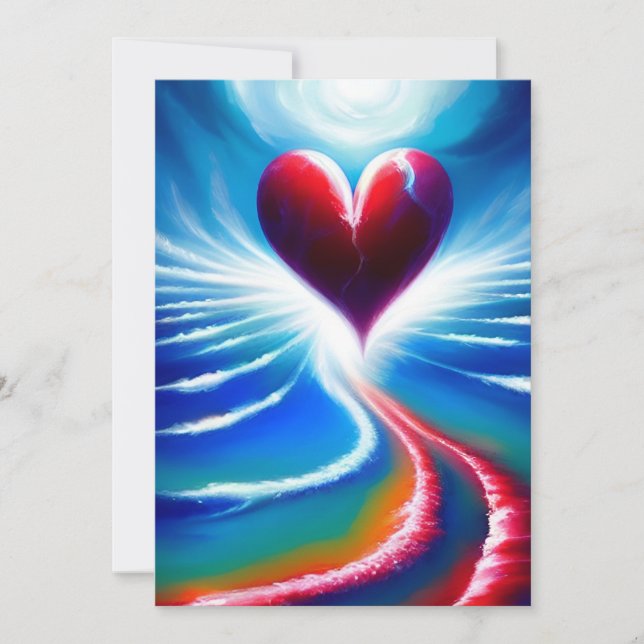 Red heart holiday card (Front)