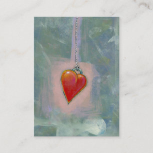 Red heart human condition expressive modern art business card