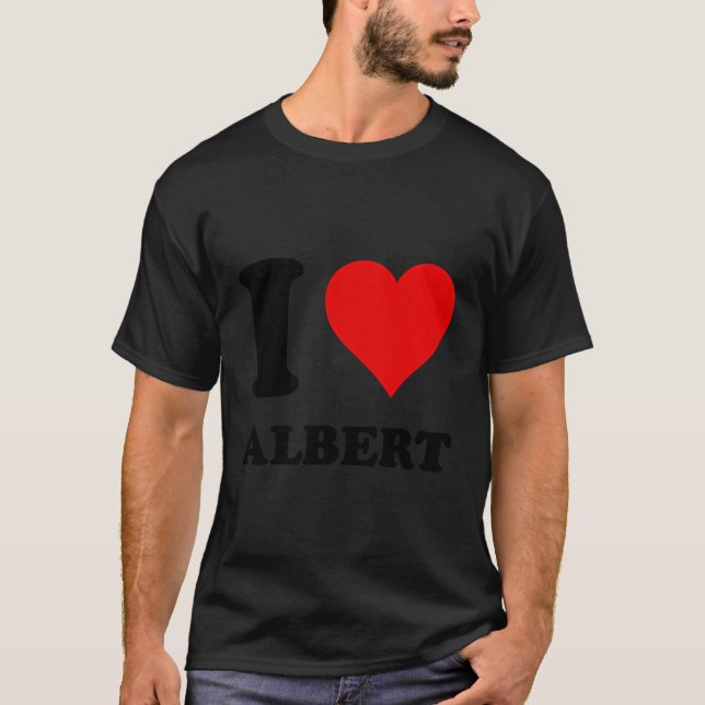 Red Heart I Love Albert T-Shirt (Front)