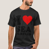 Red Heart I Love Sea Turtles
