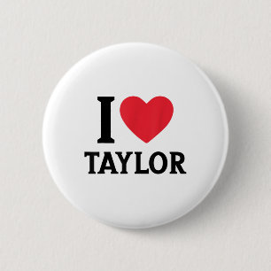 Red Heart I Love Taylor For Teens Girls Kids Women 6 Cm Round Badge