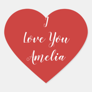 Red Heart I Love You personalised Sticker