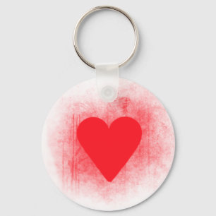 Red heart key ring