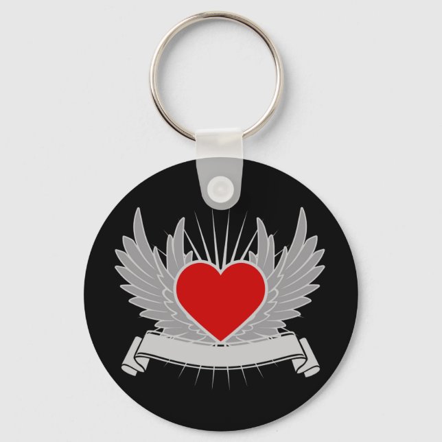 Red heart key ring (Front)