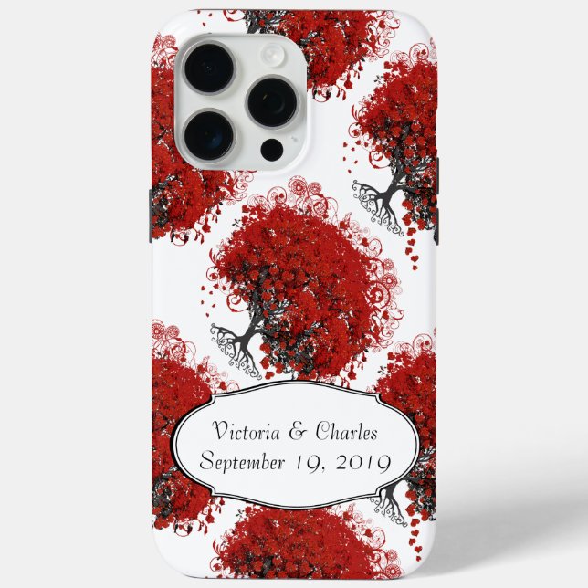 Red Heart Leaf Tree Case-Mate iPhone Case (Back)