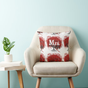 Red Heart Leaf Tree Cushion