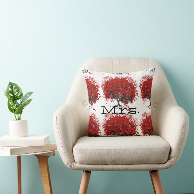 Red Heart Leaf Tree Cushion (Chair)