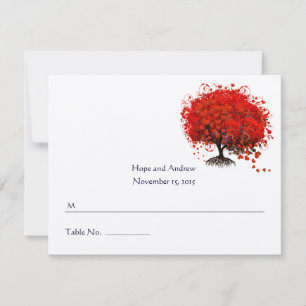 Red Heart Leaf Tree Transfer to folded tent cards