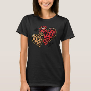 Red Heart leopard Valentine's Day Women Girls Top