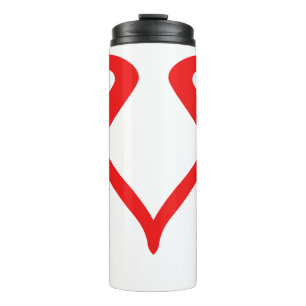 Red Heart Letter M Representing Love Thermal Tumbler