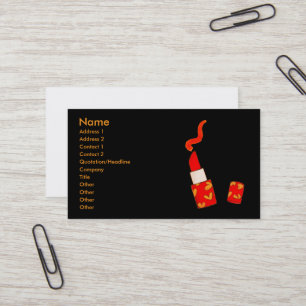 Red Heart Lipstick Pop Art Design Business Card