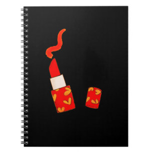 Red Heart Lipstick Pop Art Design Notebook